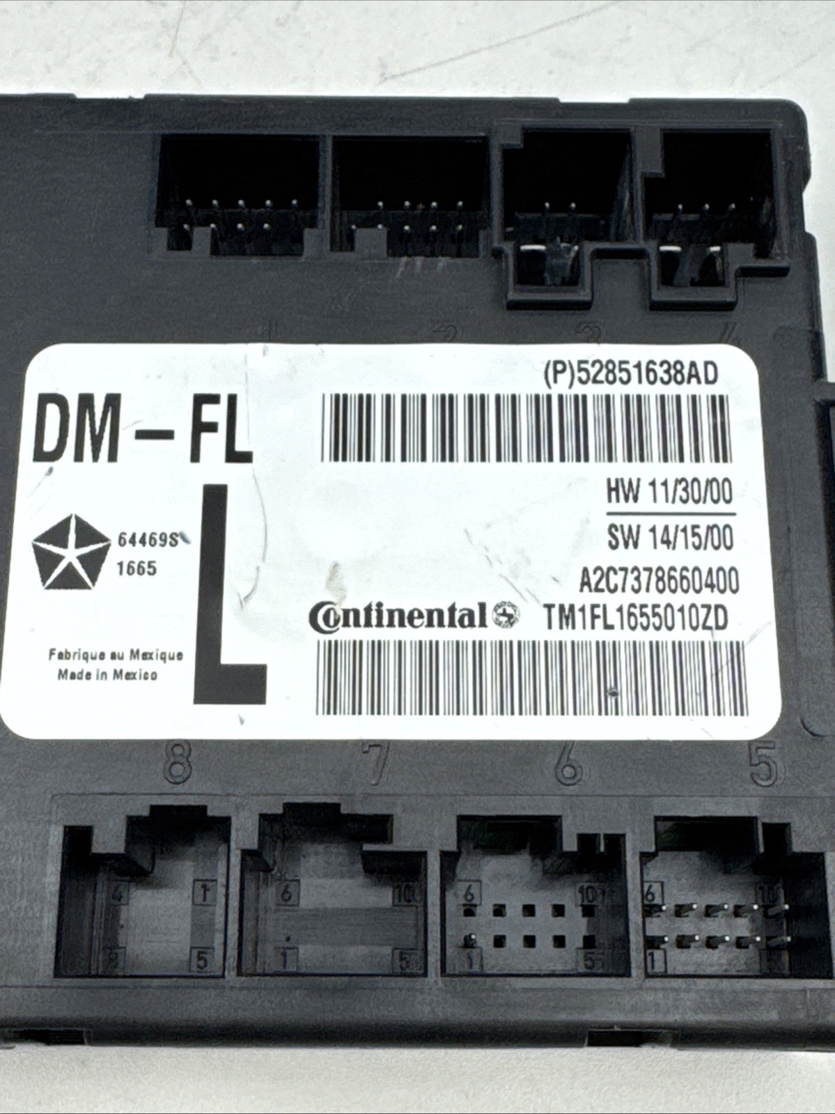 Maserati Ghibli 2014-2019 FRONT+LEFT Door control module P/N 52851638AD
