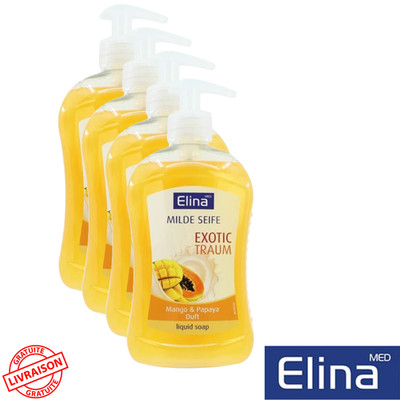 Flüssigseife für Hände Mango und Papaya Elina Clean 4er Pack