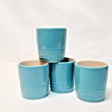 Le Creuset Set of 4 Signature TURQUOISE Petite Tasse Tasting Cups 2 oz NWT