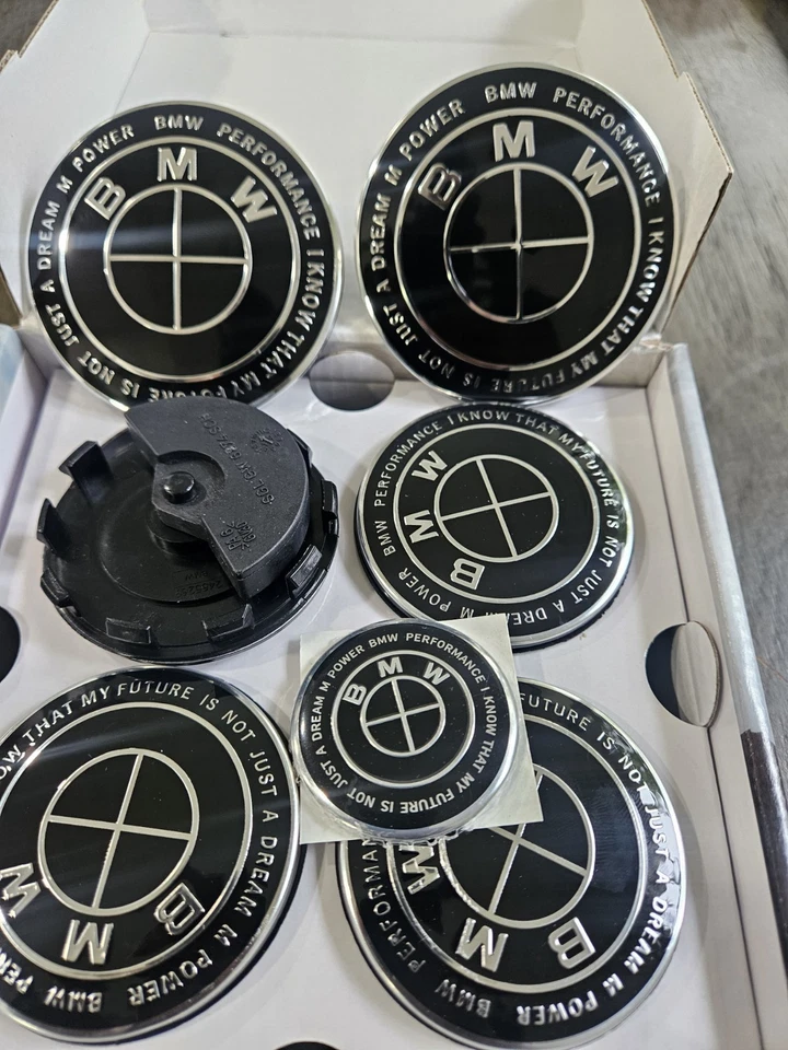 Tapacubos centrales de rueda negros BMW 68mm KITH 5x120 E90 E46 X5 X6  Foto 2 de 3
