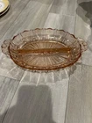 oyster and pearl depression glass divided relish dish