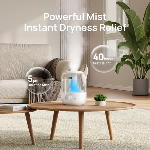 Quiet Humidifier for Bedroom, w/ Sensor (26dB), Cool Mist, Essential Oil HM306 - Picture 2 of 3