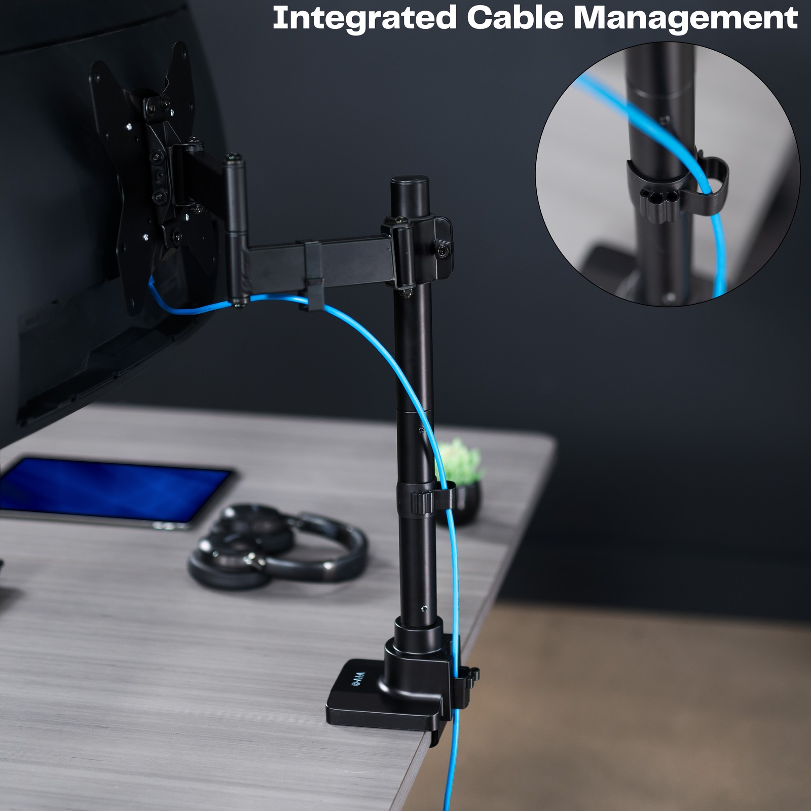 VIVO Ultra Wide Screen TV Desk Mount for up to 55 inch Screens, Articulating Arm