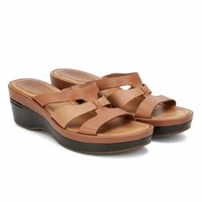 Cole Haan Women's Slide Strappy Wedge Sandals Brown/Tan Size 6 1/2B