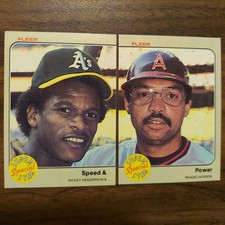 Reggie Jackson ANGELS 645 Rickey Henderson A's 646 1983 Fleer POWER & SPEED MLB 