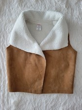 Gymboree Suede Sherpa Girls Vest Chestnut Tan Girls Size M 7/8 NWOT