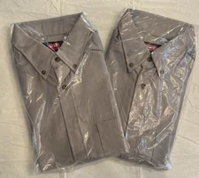 NEW (2) Red Kap Men's Short Sleeve Industrial Mechanic Work Shirt Gray Size L