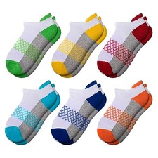 Boys Socks 6 Pairs Ankle Athletic Sock Half 10-12 Years White 6 Pairs