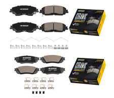 Front Rear Ceramic Brake Pad w/Hardware for 2019 - 2022 Lexus UX200 2.0L OE Spec