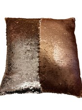 Oreiller sequin réversibles argent/cuivre