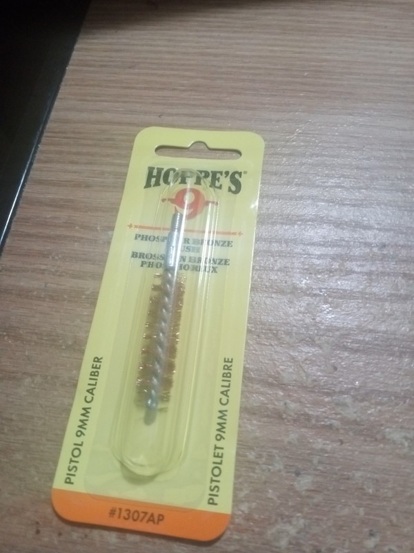 Hoppe's Pistol Phosphor Bronze Bore Brush 9mm 1307AP E-7