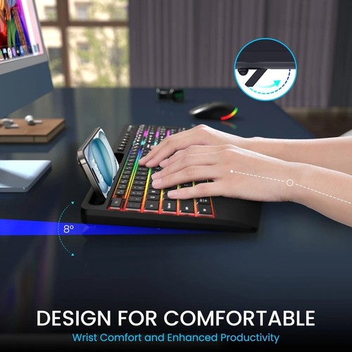 Wireless Keyboard and Mouse Combo - Dual System RGB Backlit Mouse and Keyboar... - Picture 6 of 6