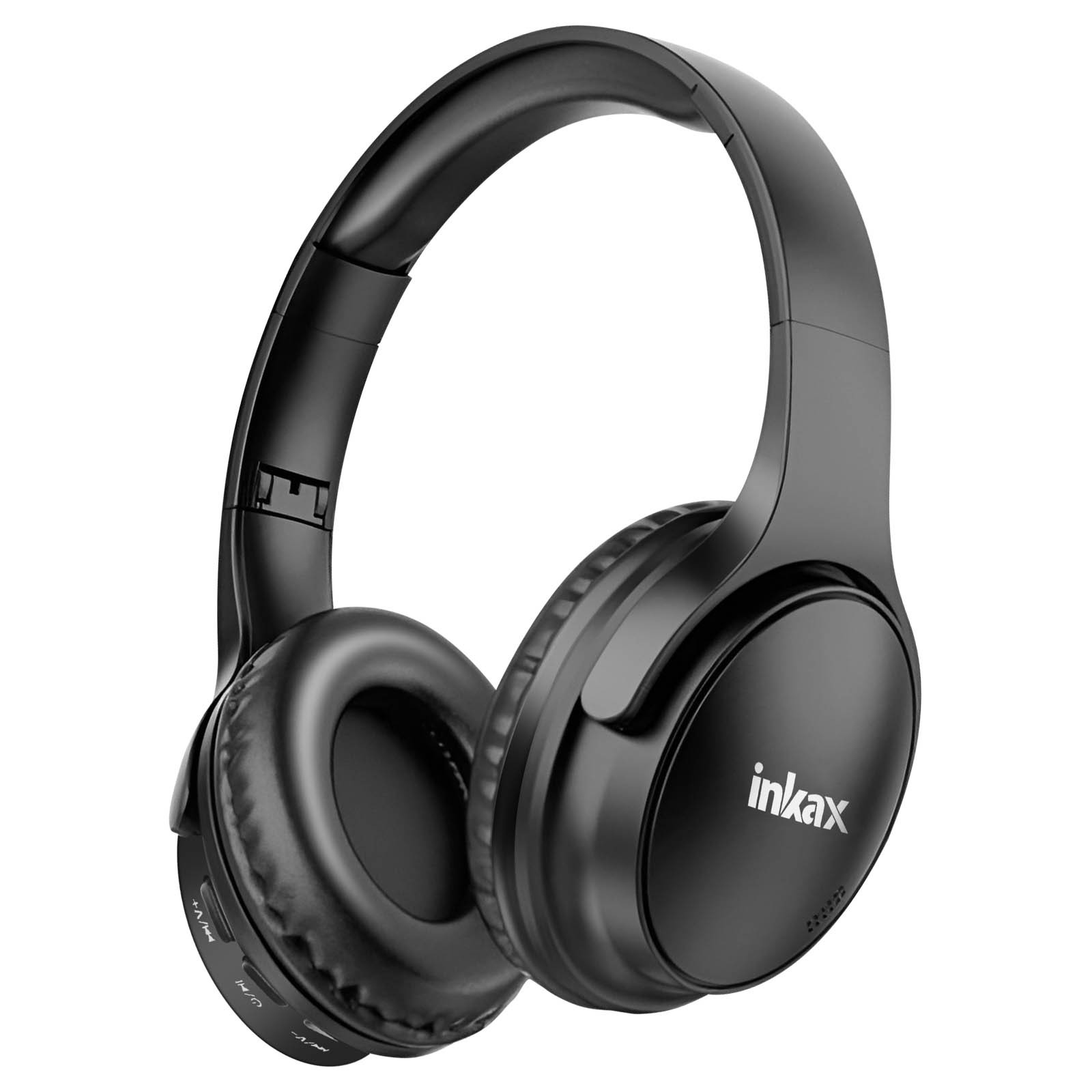 Casque Bluetooth pliable Inkax noir idéal pour le télétravail et trajets