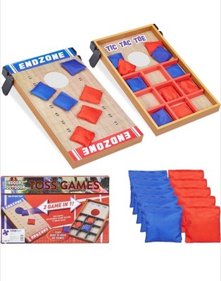 Relaxdays 10022795 Wurfspiel 2 In 1 Cornhole & Tic Tac Toe 10 Bean Bags 