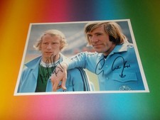 Günter Netzer + Berti Vogts DFB Möchengladbach Signed Autograph 20x28 Photo