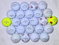 24 CALLAWAY CHROME SOFT TRUVIS, WHITE MIX GOLF BALL AAAA / 4A FREE SHIP