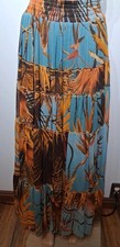 Jean Paul Gaultier Soleil Mesh Multicolor Print Maxi Skirt Size S