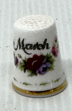Royal Albert Decorative Glossy Bone China Thimble March Floral England