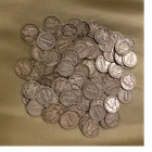 Lot face value 10 dollars Mercury Silver Dimes 10C Mixed Lot Circulated