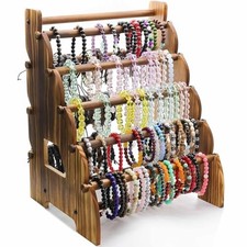 Wooden Bracelet Holder 8 Tier Jewelry Bracelet Display Stand, Portable vintage