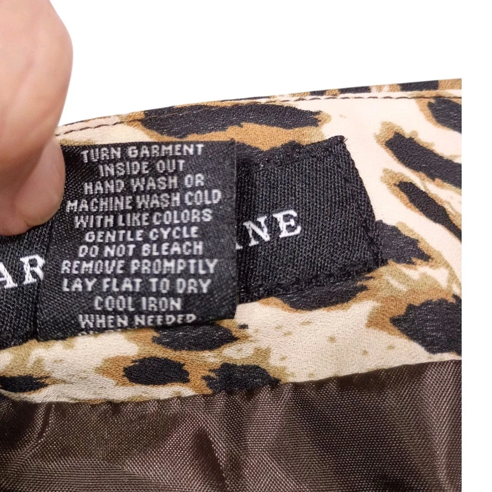 Falda recta a lápiz con capas Larry Levine estampado animal guepardo carrera mujer 10 Foto 3 de 4