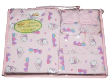 LITTLE SUZYS SUZY'S ZOO PINK BUNNY BABY GIRL LAYETTE GIFT SET GOWN BOOTIES HAT