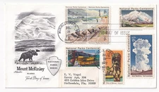 STAMP US SCOTT 1451a,1454,C84 "Mount McKinley" 2 CENT 1972 FDC BLCK OF 4 - E