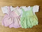 Vintage Cabbage Patch Kids Rare VHTF Pink And Green Rompers Gingham Sunsuits