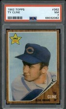 1962 Topps #362 Ty Cline - PSA 7