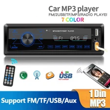 Single DIN Bluetooth In-Dash Car AM/FM Stereo Receiver USB AUX MP3 Player Radio