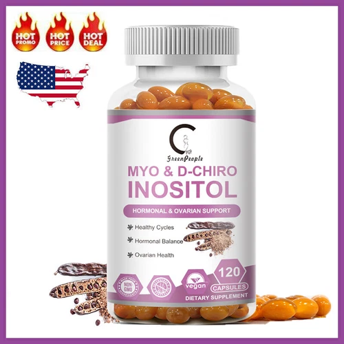 Myo-Inositol & D-Chiro Inositol Supplement Hormonal Balance Support 120 Capsules