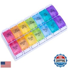 7 Day AM PM Pill Organizer, Moisture-Proof Design and Large Compartments to H