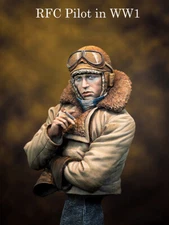 1/10 Resin RFC Pilot in WWI Figure Bust Unpainted Unassembled 1294-qj