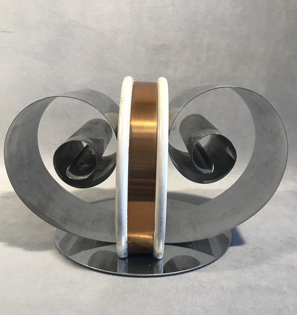 PV04575 Vintage Art Deco Farr Revere Chrome & Copper DOUBLE SCROLL Bookend eBay