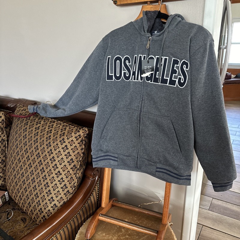 Leehanton Sports Jacket Los Angeles Sz M Hooded Lined