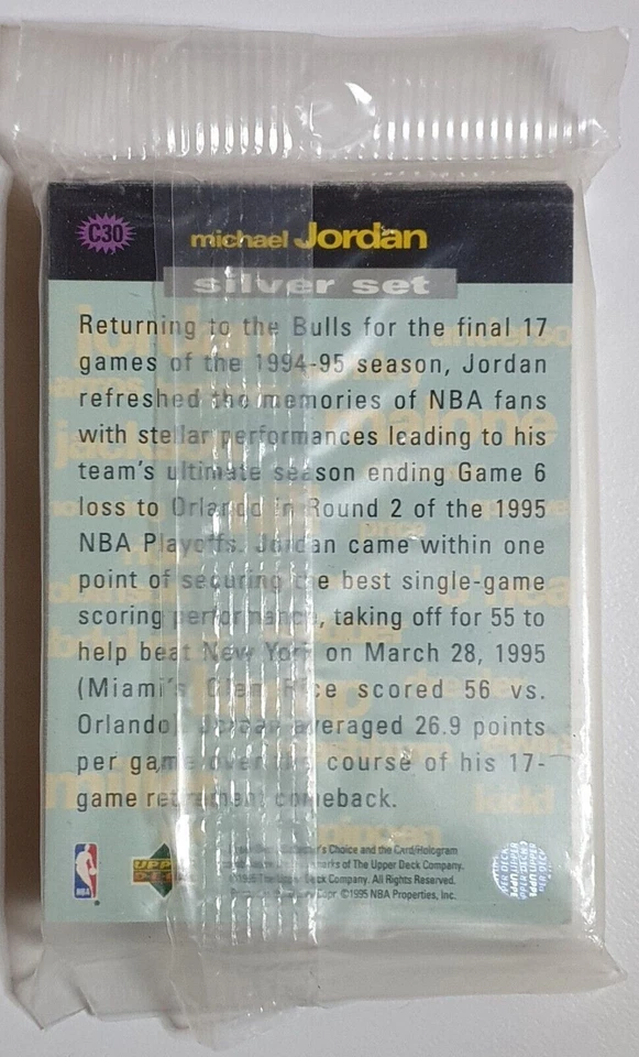1995 Upper Deck Michael Jordan Silver SET Crash the Game (Las 30 cartas) - Sellado Foto 2 de 2