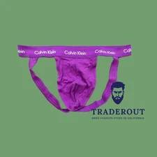 Calvin Klein CK men Purple cotton  jock strap jockstraps underwear size S M L XL