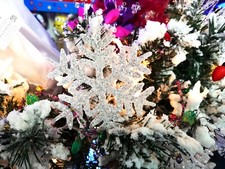 48" x 5" WHITE SNOWFLAKE 3D GARLAND CHRISTMAS Posable Wire RAZ G3502370 NEW