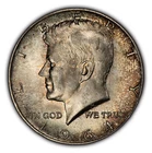 1964 50c Kennedy Silver Half Dollar - Colorful Speckled Rim Toning - BU - H2458