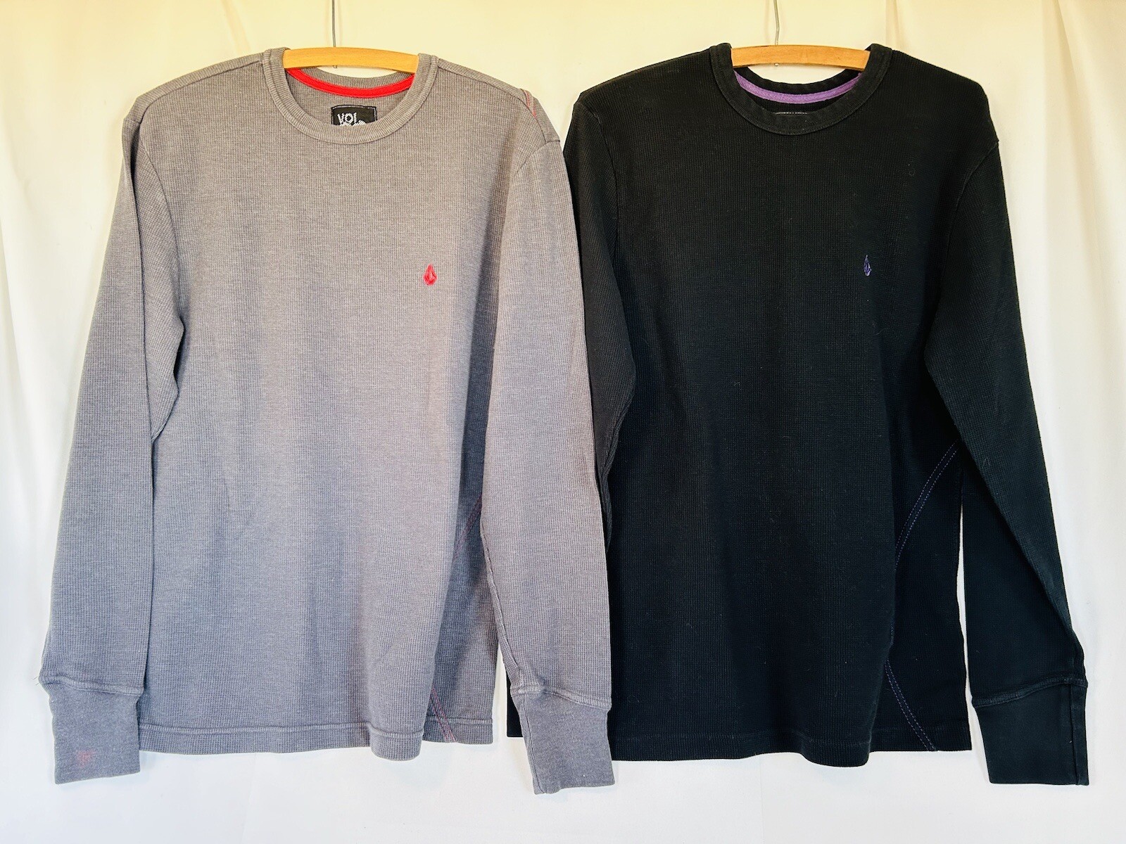 Thermal Shirt Mens Medium Gray Crew Neck Long Sleeve Set Of Two