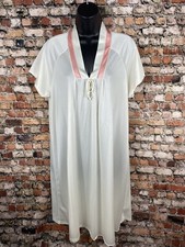 Vintage 60s 70s JC Penney Union Made Nightgown Nylon Long Sheer Thin Mod Sleep