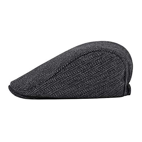 Gorra plana de lana tweed para hombre gorra de conducción boyero irlandés talla única gris espiga - Imagen 3 de 7