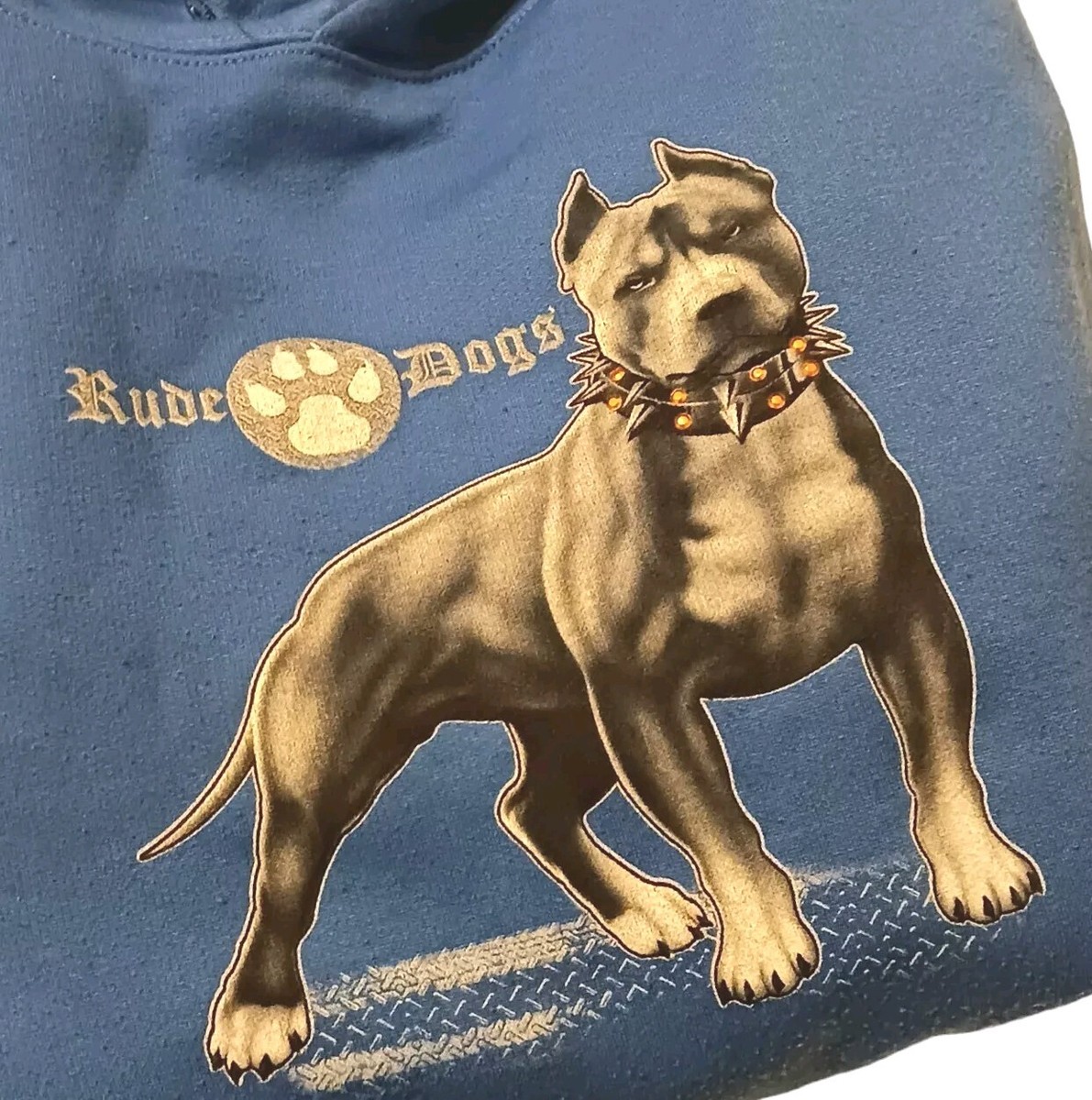 Vintage Rude Dogs Hoodie CGH Graphics Mens Medium Blue Y2K Vintage Rude Dogs Hoodie CGH Graphics Mens Medium Blue Y2K