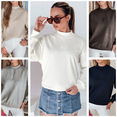 Damen Sweatshirt mit Aufnäher Übergröße Basic Pullover DSTREET Universal