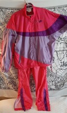 VTG Nike Windbreaker Set Wom LG Full Zip Jacket Pants Neon Colorblock Y2K / 80s