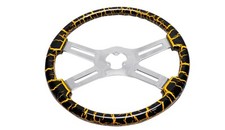 18 Wood Steering Wheel Chrome 4spoke Semi Freightliner Kenworth Peterbilt Volvo