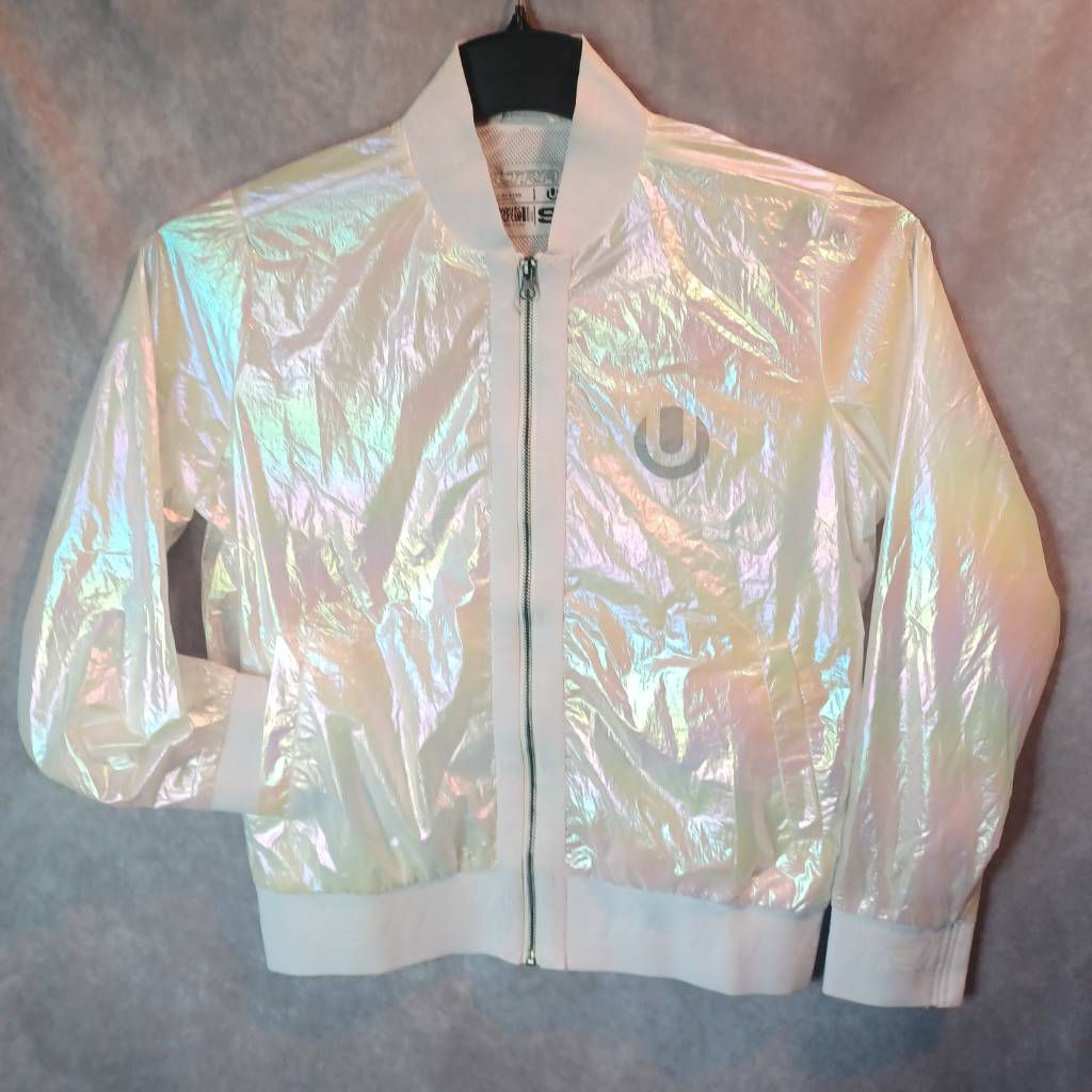 Ultra Womens Reflective Cellophane Jacket White Pocke… Gem