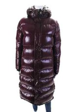 Tna The Super Puff Down Puffer Hooded Long Coat Sangria Purple Size Xs