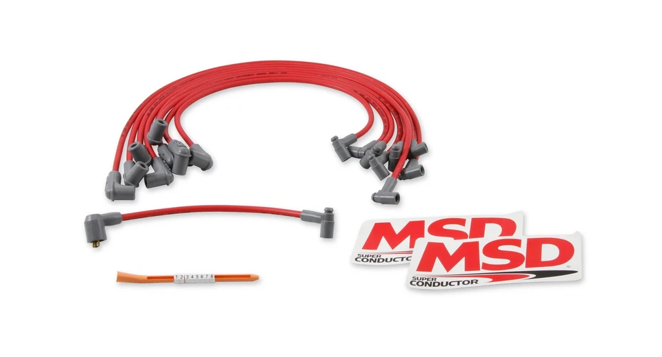 Conjunto de fios MSD Super Conductor 8,5 mm vela de ignição com tampa Hei - Cobre - Vermelho - Imagem 2 de 4