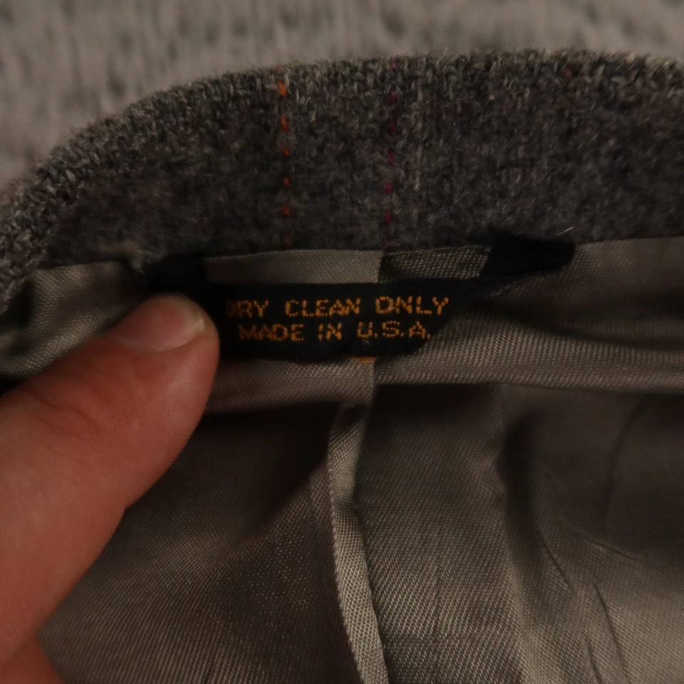 Chaqueta de Tweed XL XLT Gris Multicolor Rayas 100% Lana Blazer EE. UU. 46L de Colección Foto 3 de 4